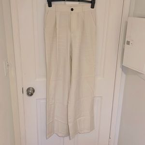 White Zara Wide Leg Slacks